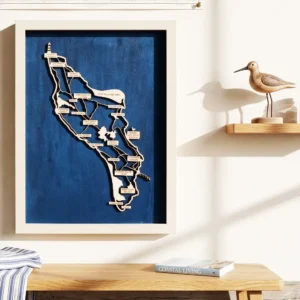 Cart ile oléron bois et aquarelle