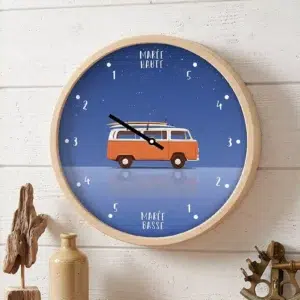 horloge des marées Design sur mur en bois