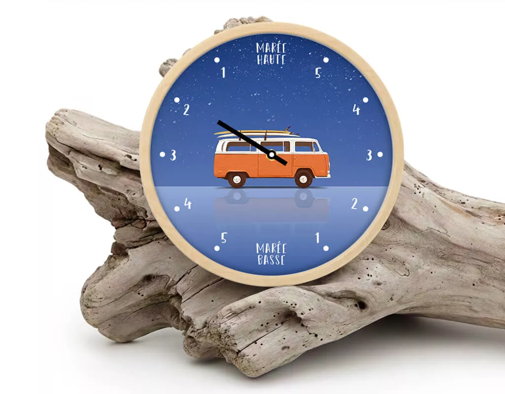 horloge des marées Design sur bois flotté