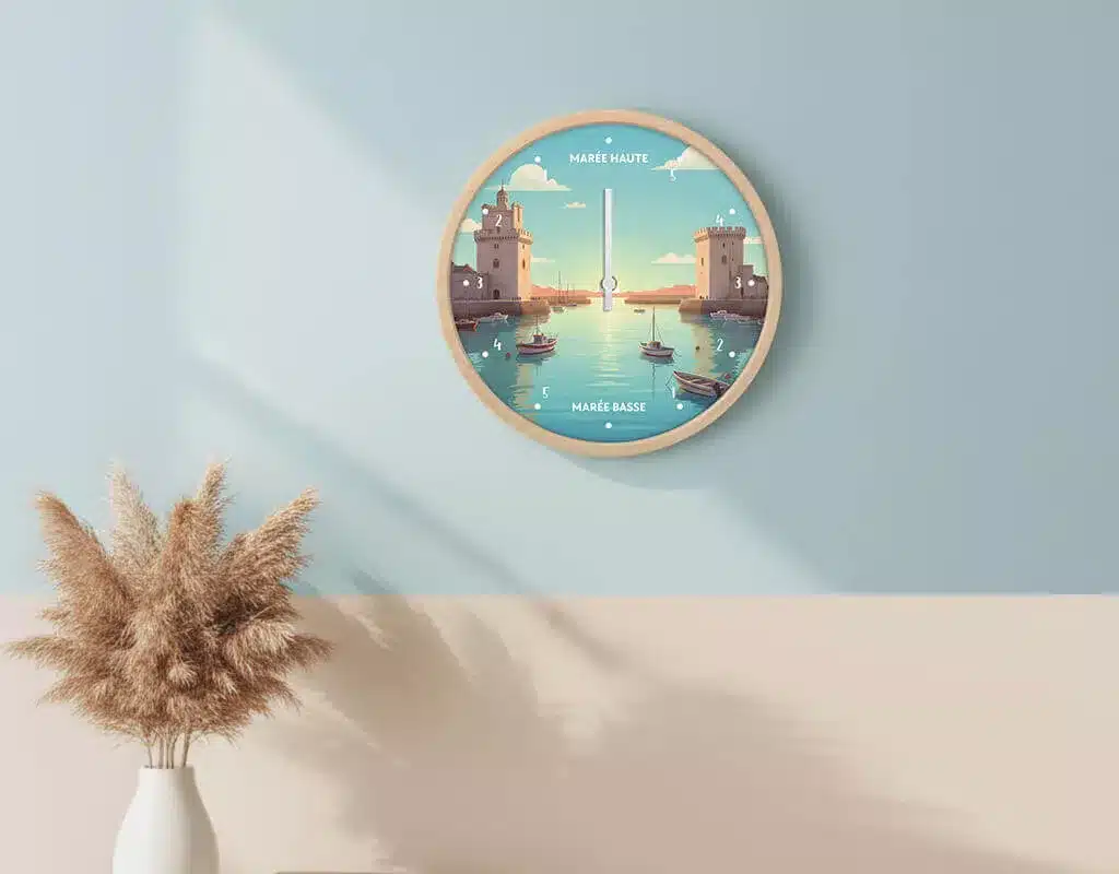 Horloge des marées La Rochelle sur mur bord de mer