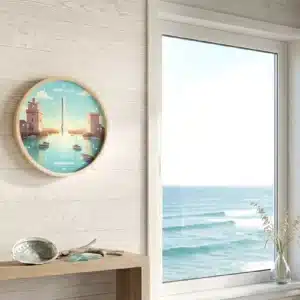 horloge des marées La Rochelle sur mur avec vue sur mer
