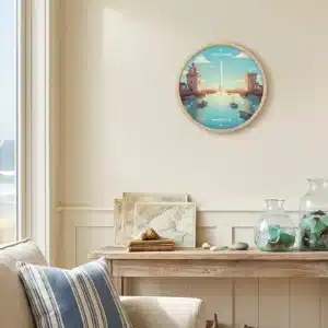 Horloge des marées La Rochelle sur mur beige